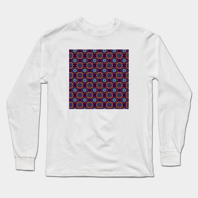 Geometric Floral Pattern Long Sleeve T-Shirt by FloralPatterns